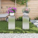  utendørs planteholdere søyle 2 stk 24x24x55 cm galvanisert stål