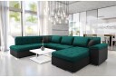 Dynir Sofa med Sjeselong og Divan 4 seter   Svart/Grønn
