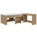 Barneseng med skrivebord Artisan eik 90 x 190 cm Konstruert tre