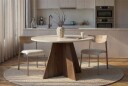 Zalen Spisebord 120x75x120 cm - Travertine Walnut