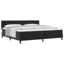  Box Spring Seng med Madrass Svart 200x200 cm Fløyel