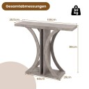 Industrielt konsollbord med geometrisk metallramme grå