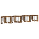 Vidaxl Foldbar Hundegitter Med Stativer 8 Stk. Røkt Eik 60 cm