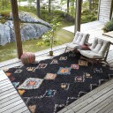 Ryetepper   Marden Natural Cotton Shaggy svart/multi Størrelse: 240 x 340 cm