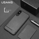 Usams Litchi Case (iPhone X/Xs) Mørkeblå
