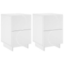 vidaXL Nattbordskap 2 stk. Hvit 33,5 x 34,5 x 50 cm Konstruert tre