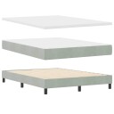  Box Spring Seng med Madrass Lys Grå 160x200 cm Fløyel