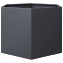 Plantekasse antrasitt sekskantet 69x60x45 cm stål