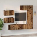  TV benksett 6 pcs Gammelt tre 30.5 x 30 x 90 cm Konstruert tre