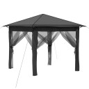 vidaXL Gazebo med 4 sidevegger 2,6 x 2,6 m Lysegrå og antrasitt
