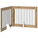 Vidaxl Foldbar Hundegitter Med Stativer 2 Stk. Artisan Eik 200.5 cm