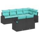 vidaXL Hagesofa Set 7 stk. Svart og turkis polyrotting