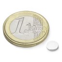Neodymmagnet 6x1 mm – rund disk med nikkelbelegg