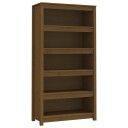 vidaXL Bokhylle honningbrun 80x35x154 cm heltre furu