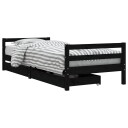 vidaXL Barnesengeramme med skuffer svart 80x200 cm heltre furu 8720845444587