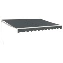 Uttrekkbar markise antrasitt 3,5x2,5 m stoff og aluminium