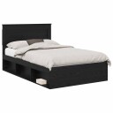  Sengestamme med hodegjerde Svart 120 x 190 cm Massiv furu