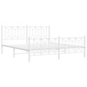  Sengeramme i metall med hode- og fotgavl hvit 183x213 cm 8721102644634
