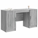 vidaXL Skrivebord med dør Grå sonoma 142,5 x 50 x 75 cm Konstruert tre