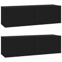 vidaXL Vegghengte TV-benker 2 stk svart 100x30x30 cm konstruert tre