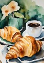 Fresh Croissants and Coffee Plakat / 30x40