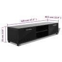 vidaXL TV-benk høyglans sort 120x40,3x34,7 cm