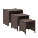 vidaXL Stablebord 3 stk brun polyrotting