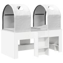  Seng med Tunnel 4 pcs Hvit Konstruert tre