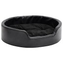 Vidaxl Hundeseng Svart 69X59X19 cm Plysj Og Kunstig Lær