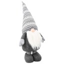 vidaXL Julegnom med uttrekkbare ben Grå 130 cm Polyester