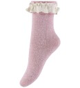 Konges Sløjd Sokker   2 pack   Glitter Frill   Rosett   Konges Sløjd   22/24   Sokker Lilla Rosa