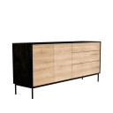 Ethnicraft Blackbird sidebord Sort eik 2 d?rer 3 skuffer