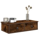  Vegghylle med skuffer røkt eik 60x25x15 cm konstruert tre 8721158649768