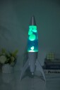 iTotal Rocket Lava Lamp White Base Blue Liquid and White Wax Blue