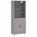 vidaXL Highboard grå sonoma 69,5x34x180 cm konstruert tre 8720845933227