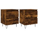 vidaXL Nattbord 2 stk røkt eik 40x35x50 cm konstruert tre