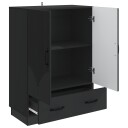  Serviesskap med skuff Svart 66 x 34,5 x 92 cm Konstruert tre