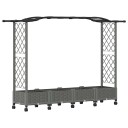 vidaXL Hevet Bed med Trellis og Tak Lysegrå 207 x 40 x 129 cm PP