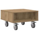 vidaXL Sidebord med hjul Artisan Eik 50,5 x 50 x 30 cm Konstruert tre