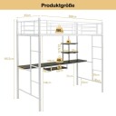 Loftseng i metall med skrivebord – plassbesparende og trygt design