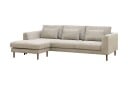 Florenz 3 seters Venstrevendt L formet Sjeselongsofa i Chenille   Grå / Beige