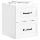  Vegghengt Nattbord 2 pcs Høgglans hvit 34,5 x 33 x 40 cm