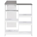 vidaXL Barbord med flyttbar hylle hvit 138x39x110 cm