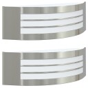  Utendørs Vegglamper 2 Pcs Sølv 32 X 10cm Rustfritt Stål
