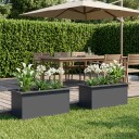 vidaXL Hageplantekasse med LED 2 stk. Antrasitt 30 x 60 x 30 cm Stål