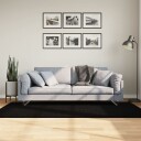 Teppe HUARTE kort luv mykt og vaskbart svart 100x200 cm