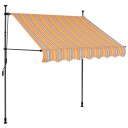 vidaXL Manuell uttrekkbar markise med LED 100 cm gul og blå