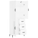 vidaXL Highboard hvit 69,5x34x180 cm konstruert tre 8720845412043