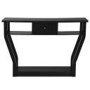 Svart konsollbord med skuff og hyller – 120 x 30 x 81 cm