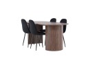Härön Spisegruppe 200 cm Oval med 4 Polar stoler   Mocca/Sort